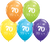 70th Birthday Latex Balloons - (6 pack)