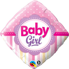 Baby Girl Dots & Stripes Foil Balloon - 46cm