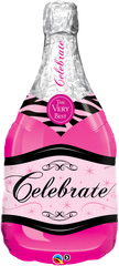 Celebrate Pink Bubbly Wine Jumbo Foil Balloon - 99cm