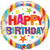 Happy Birthday Stripes & Stars Foil Balloon - 46cm