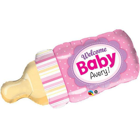 Welcome Baby Bottle Pink Jumbo Foil Balloon - 99cm