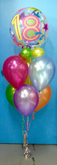 18th Birthday Bubble & 6 Metallic Balloon Arrangement