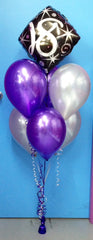 18 Foil & 6 Metallic Balloon Arrangement - Stacked