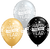 Happy New Year Silver, Gold, & Black Latex Balloons - (8 pack)