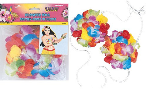 Luau Party Rainbow Flower Bra