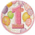 1st Birthday Pink Paper Snack Plates (8 pack)