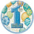 1st Birthday Blue Paper Snack Plates (8 pack)