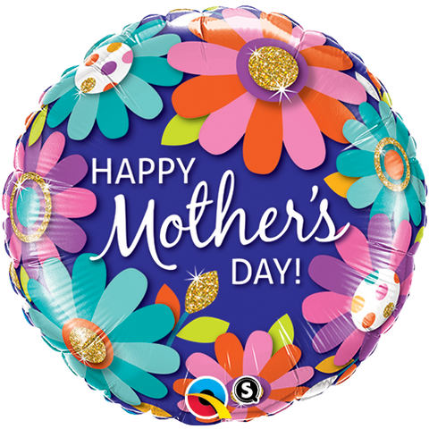 Happy Mothers Day Fashion Floral Foil Balloon - 46cm
