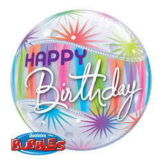 Happy Birthday Sorbet Starburst Bubble - 22"/55cm