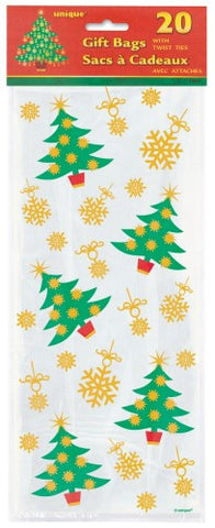 Golden Xmas Tree Cellophane Bags (20 pack)