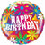 Happy Birthday Psychedelic Daisies Foil Balloon - 46cm