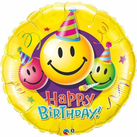 Birthday Smiley Faces Jumbo Foil Balloon - 91cm