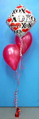 2 Metallic Balloons & XOXO Foil - Staggered