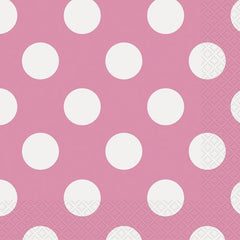 Dots Luncheon Napkins - 16 pack - Hot Pink