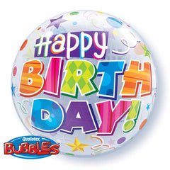 Happy Birthday Party Patterns Bubble - 22"/55cm