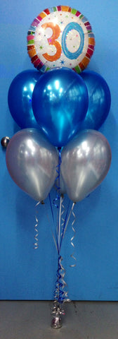 30 Foil & 6 Metallic Balloon Arrangement - Stacked