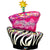 Birthday Funky Zebra Stripe Cake Jumbo Foil Balloon - 104cm
