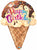 Ice Cream Cone Happy Birthday Jumbo Foil Balloon - 69cm