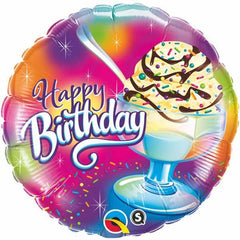 Happy Birthday Ice Cream Sundae Foil Balloon - 46cm