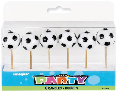 Soccer Ball Pick Candles - (6 pack)