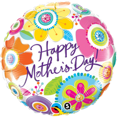 Happy Mothers Day Jeweled Blossoms Foil Balloon - 46cm