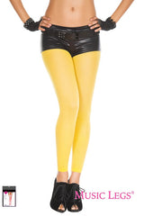 Opaque Footless Tights - Yellow