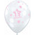 1st Birthday Clear Pink Latex Balloons - (6 pack)