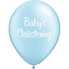Baby's Christening - Blue Balloons (8 pack)