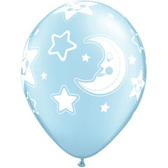 Blue Baby Moon & Stars Balloons (8 pack)