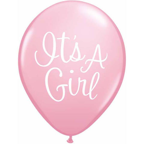 It's A Girl Classy Script Latex Balloons (8 pack)