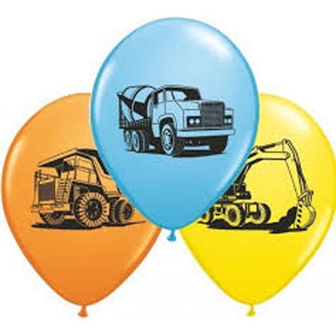 Construction Trucks Balloons (8 pack)