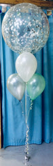 Jumbo Confetti & 4 Balloon Arrangement - Stacked