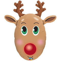 Red Nosed Reindeer Jumbo Foil Balloon - 91 cm