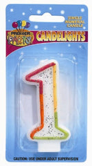 Number 1 - Rainbow Candle