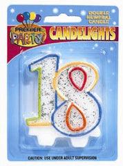 Number 18 Rainbow Candle