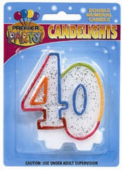 Number 40 Rainbow Candle