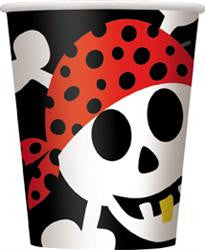 Pirate Fun Paper Cups 270ml (8 pack)