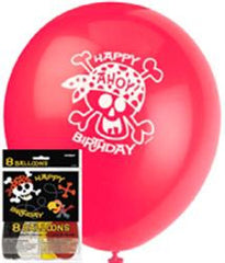 Pirate Fun Printed Latex Balloons (8 pack)