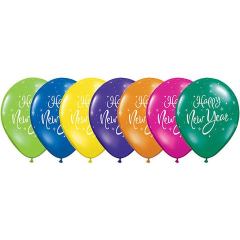 Happy New Year Sparkle Latex Balloons - (8 pack)
