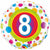 Age 8 Colourful Dots Foil Balloon - 46cm