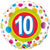 Age 10 Colourful Dots Foil Balloon - 46cm