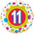 Age 11 Colourful Dots Foil Balloon - 46cm
