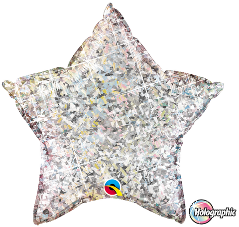 Holographic Silver Star Foil Balloon - 50cm