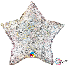 Holographic Silver Star Foil Balloon - 50cm