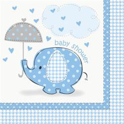 Blue Umbrella Elephants - Luncheon Napkins (16 pack)