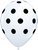 White With Black Polka Dot Latex Balloons (8 pack)
