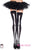 Skeleton Print Stockings - Black/White