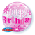 Happy Birthday Pink Starburst Bubble Balloon - 22"/55cm