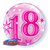 18 Pink Starburst Bubble Balloon - 22"/55cm