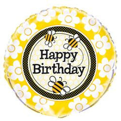 Busy Bees Happy Birthday Foil Balloon - 45cm
